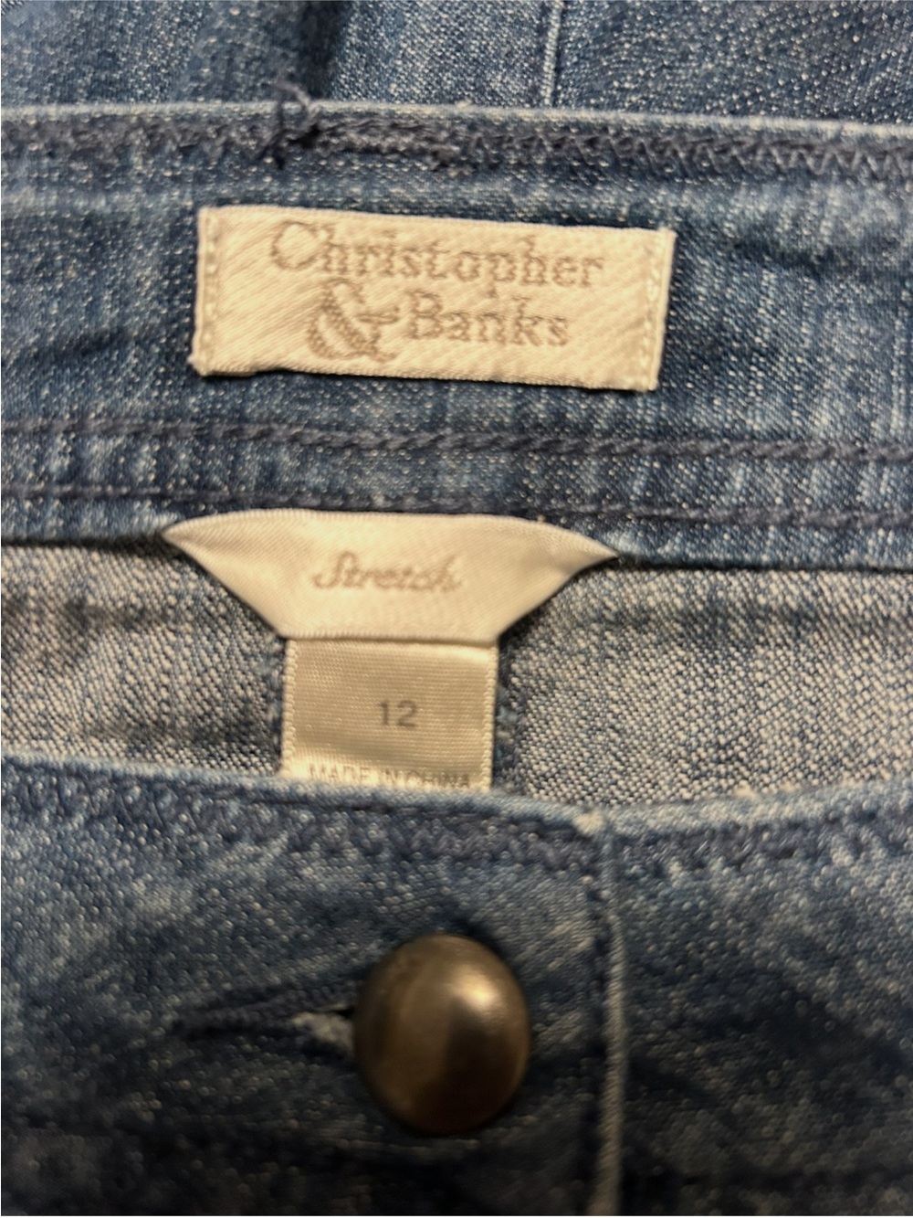 Christopher & Banks Dark Blue Denim A-Line Skirt - Picture 3 of 6